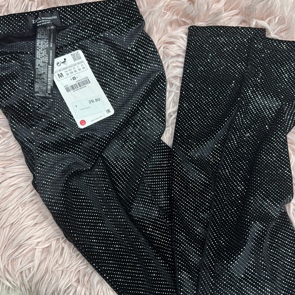 Zara Pants - Zara Black and Silver Dotted Leggings
